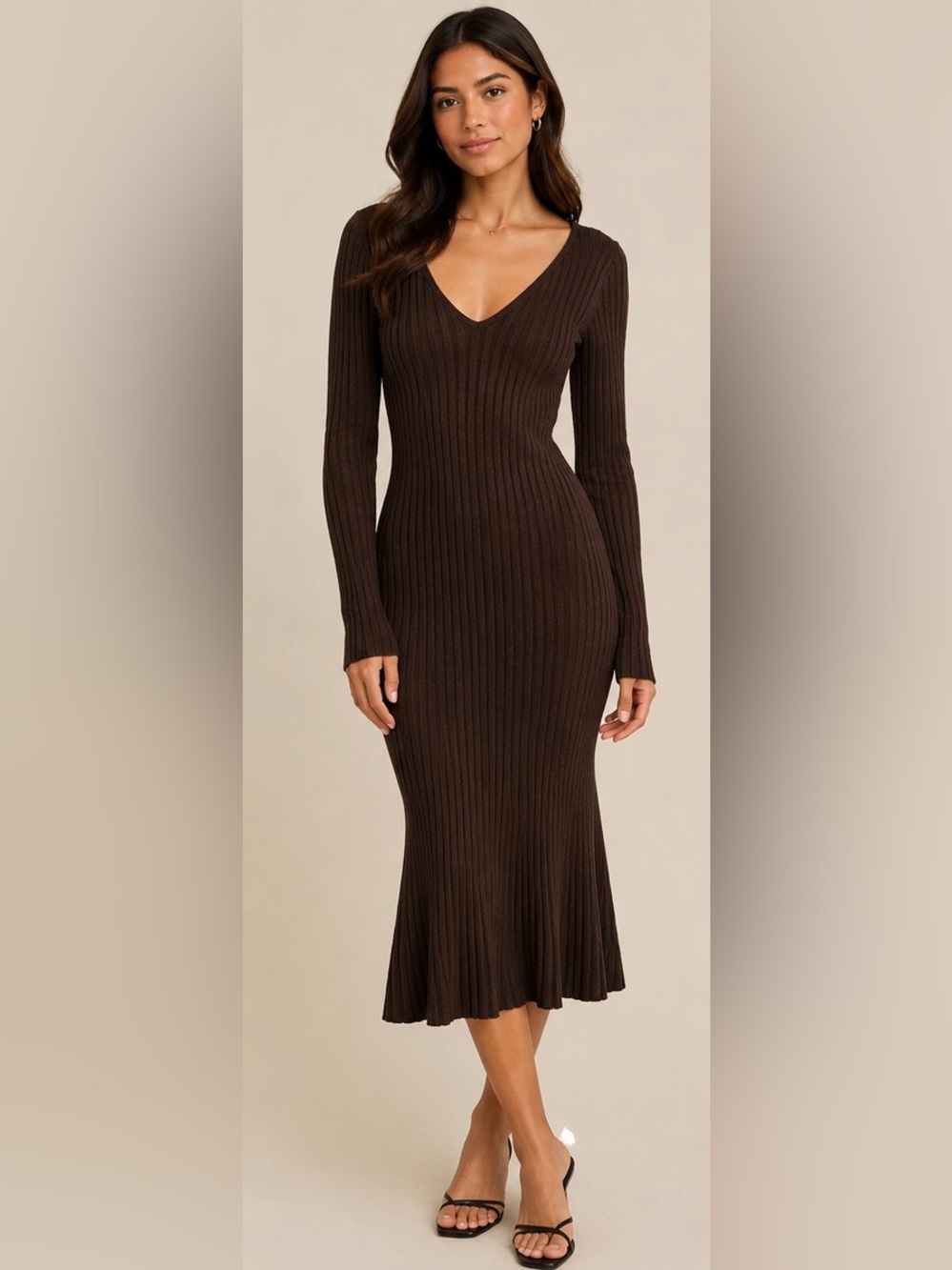 Quince Organic Cotton Cashmere Blend Ribbed Midi Dress – NWOT – Size Small